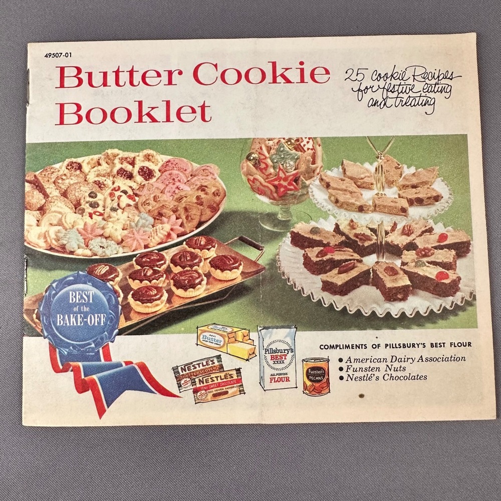 Vintage 1960 Pillsbury Butter Cookie Booklet‎ 25 Recipes Nestle Funsten 49507-01
